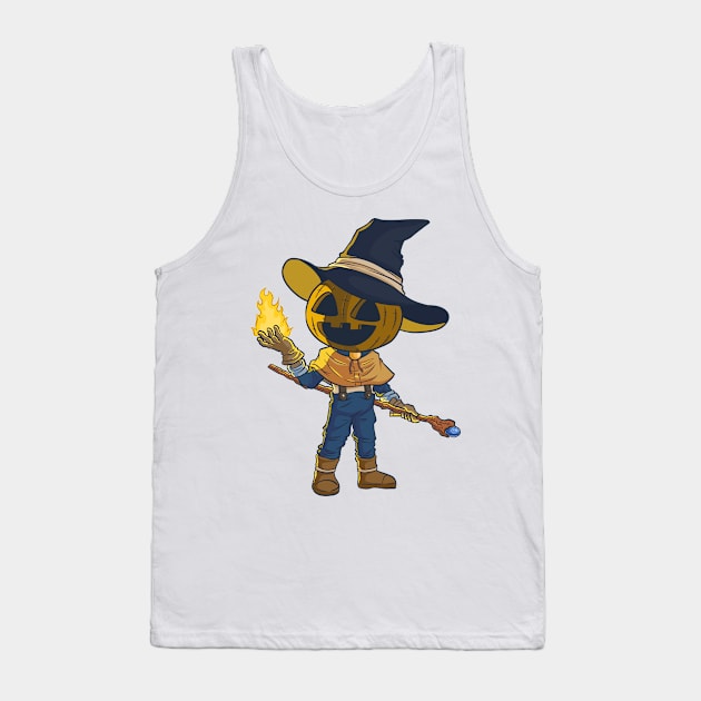 Pumpkin Wizard Tank Top by rudypagnel